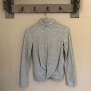Knotted Grey Turtleneck